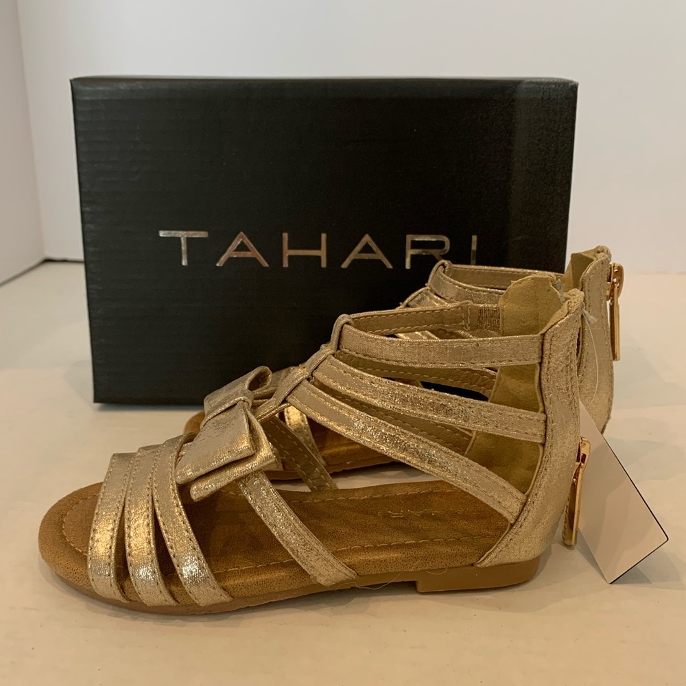 Tahari Gold Metallic Strappy Sandal toddler/girl 7